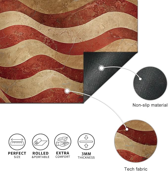 Mouse Pad XL Large Desk Mat 31.5 x 11.8 Inch American Flag Extended Keyboard Pad Non Slip Computer Mat Waterproof Gaming Mouse Pad Vintage Patriotic Mousepad for Office Home