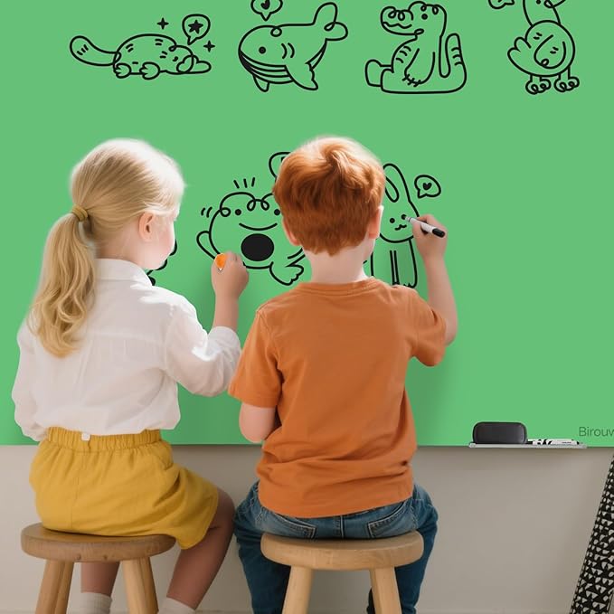 Magnetic Glass Dry Erase Board - White Board 48 x 36 Inch Wall Mounted Glass Whiteboard, Large Frameless Glass White Board for Wall Office, Home & School, Green