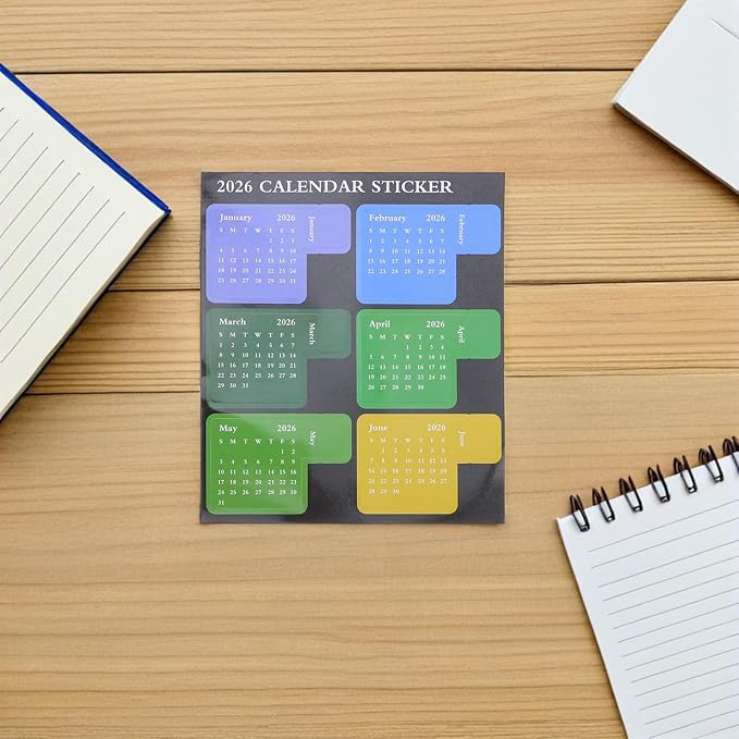 NUOBESTY 2026 Calendar Stickers Monthly Index Tabs Planner Adhesive Divider 1-12 Month Labels Page Marker Weekly Planner Stickers Adhesive Notepad Indexes Sticker for Planners Notebook