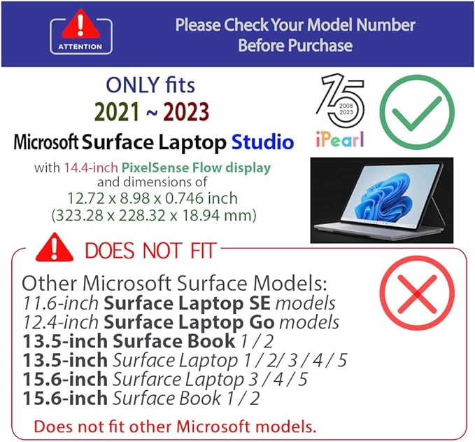 mCover Case ONLY Compatible for 2021-2023 14.4" Microsoft Surface Laptop Studio Notebook Computer - Green