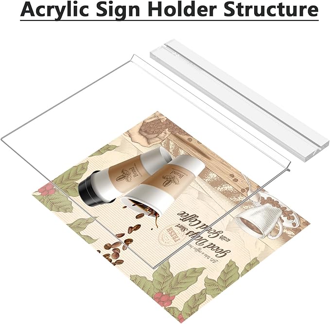 MaxGear 8.5 X 11 Acrylic Sign Holder Horizontal 6 Pack, Double Sided Display Stand, Clear Table Sign Holders Flyer Menu Holders, Plastic Paper Holder Picture Frame for Office, Store, Restaurant