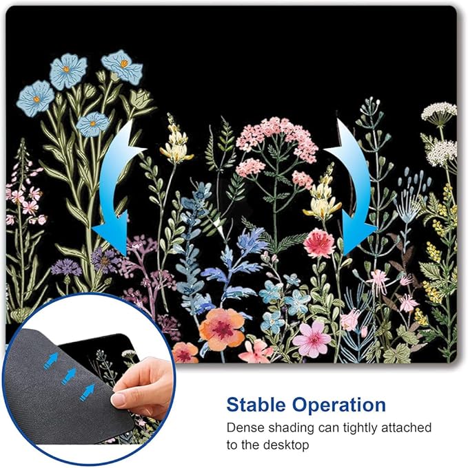 Mouse Pad, Premium-Textured Mouse Mat, Non-Slip Rubber Base Mousepad for Laptop, Computer & PC,9.5×7.9 in,Weeds