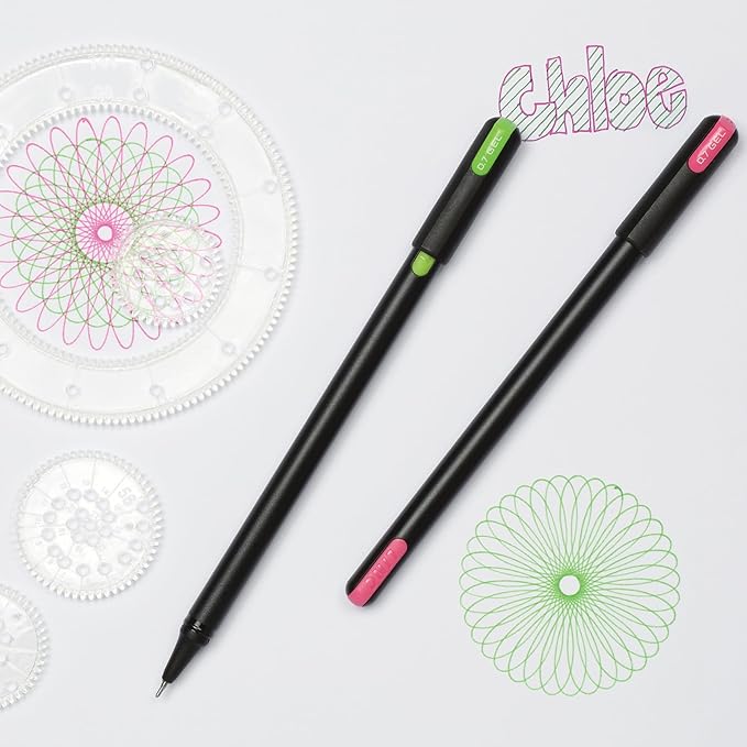 Pentonic Gel Pens, 24 Count, Assorted Colored Ink (12 Colors, 2 Of Each Color), Medium & Fine Point, Smooth Writing For Journaling (1002353)