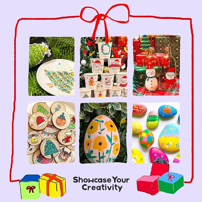 Arrtx Paint Markers Paint Pens 60 Colors, Acrylic Pens for Artists Adults Coloring Drawing Cartoon Anime Comic - Brush Tip for Rock, Wood, Canvas, DIY Crafts Making Art Supplies