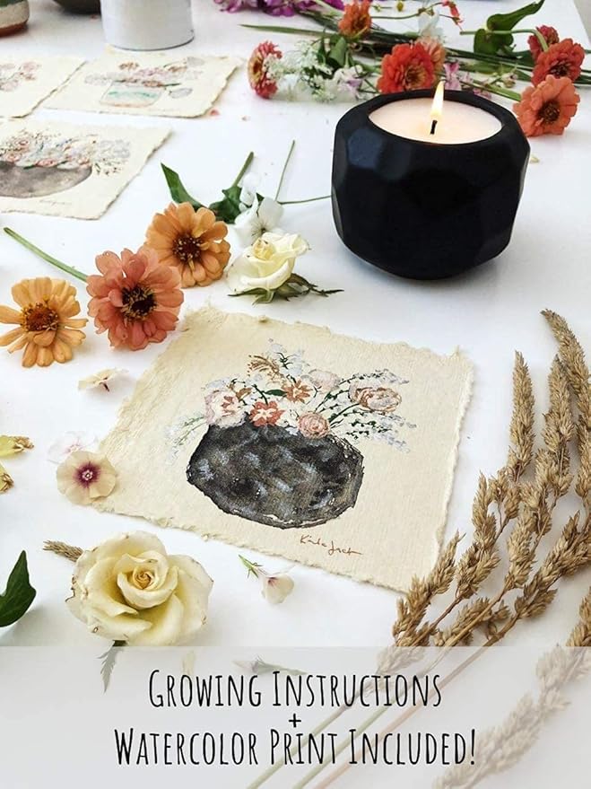 Hyggelight - The Growing Candle, Lavender Scented, 13oz Ceramic Pot, Single Wick Aromatherapy Candles, 100% Soy for Women and Men, Emma