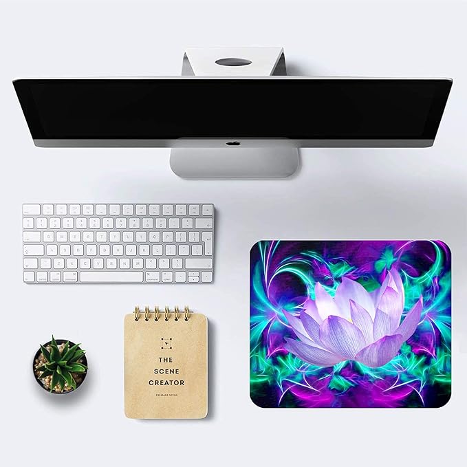 Lotus Mouse Pad Non-Slip Rubber Base Gaming MousePads for Computers Laptop Office,Cute Mouse Pads with Designs for Women,9.5"x7.9"x0.12" Inch(240mm x 200mm x 3mm)