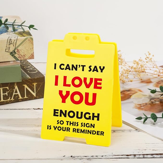 MBL Boyfriend Girlfriend Wife Husband Gifts, I Love You - Funny Cute Small Desk Sign for Couple Fiance Wife Husband Him Her Birthday Christmas Stocking Stuffers Valentine's Day Gifts