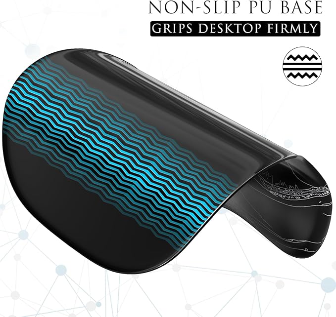 MROCO Ergonomic Mouse Pad with Gel Wrist Rest, Comfortable Mousepad with Smooth Wrist Support Surface and Non-Slip PU Base for Pain Relief, Computer, Laptop, Office & Home, 9.4 x 8.1 in, Kanagawa Wave