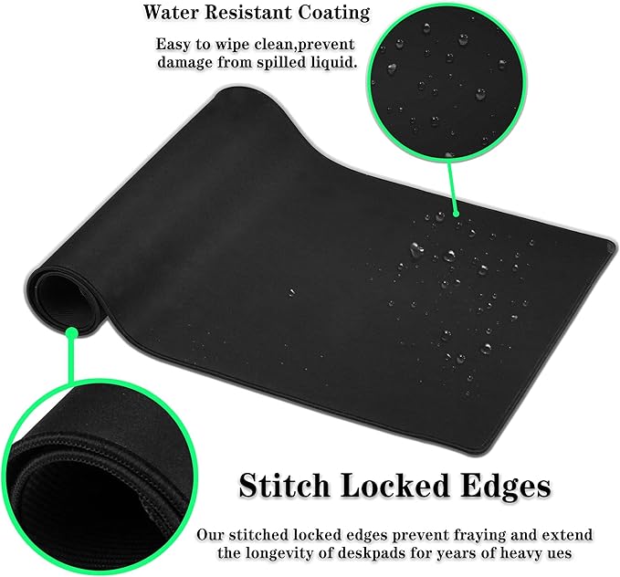 Office Desk Mat Yellow, Large Mouse Pads Gaming, Waterproof Non-Slip Rubber Base, 35.4" X 15.7" for Work/Game/Office/Home Cartoon Spots Fur Animal Africa