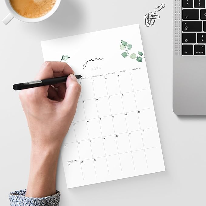 Magnetic Calendar for Refrigerator 2025 - Versatile 6x9 2025 Fridge Calendar Runs Until June 2026 - Easy Planning with Aesthetic Fridge Calendar Magnet - Karto - Greenery