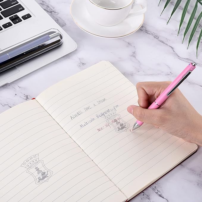 SMTTW 4-in-1 Multicolored Pen, Mechanical Pencil & Black Red Blue MetalPen, Multi ColoredPen with Portable Case & Refillable BallpointPen with Gift Box