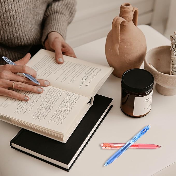 Aozora Red Gel Pens Fine Point Smooth Writing Pen 40 Pack Retractable Red Gel Ink Pen with Soft Grip 0.5mm Quick Dry Office School Supplies(20 Pens with 20 Refills)