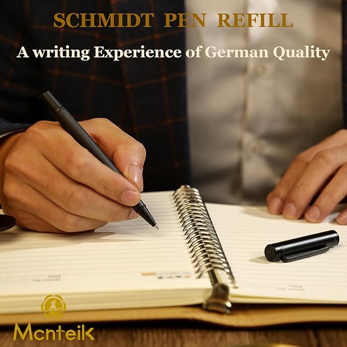 Matte Black Forest Rollerball Pen, Luxury Pen with Schmidt Black Ink Refill, Fancy Pen Gift Set for Men & Women, Business Signature, Executive, Office, Nice Fancy Designer Pens