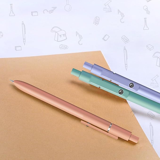 VICO Gel Pens, 5 Pcs 0.5mm Quick Dry Black Ink Pen Fine Point Smooth Writing Pens, Aesthetic Cute Office School Supplies Gifts for Women Men, High-End Series for Journaling Note Taking, Glossy Morandi