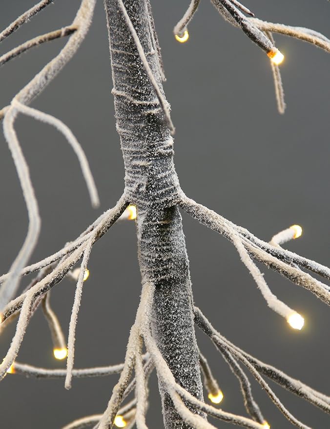 LIGHTSHARE 3 ft. Snowy Fir Tree, 72 LED Lights, for Indoor and Outdoor Use, Warm White, for Home Festival Party Christmas (3FT)