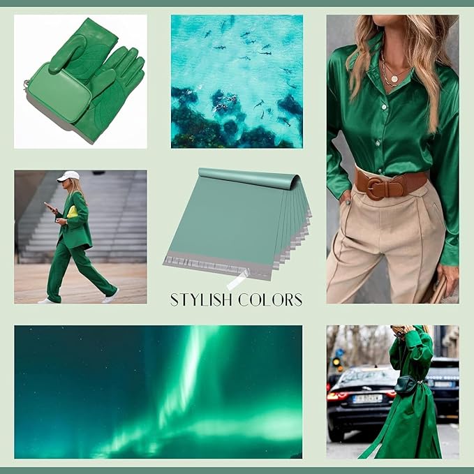 Metronic Poly Mailers 10x13 1200 Pcs, Shipping Bags for Clothing, Strong Adhensive Mailing Bags, Shipping Envelopes for Small Business, Tear-resistant Mailer Envelopes Bags in Grayed Jade Green