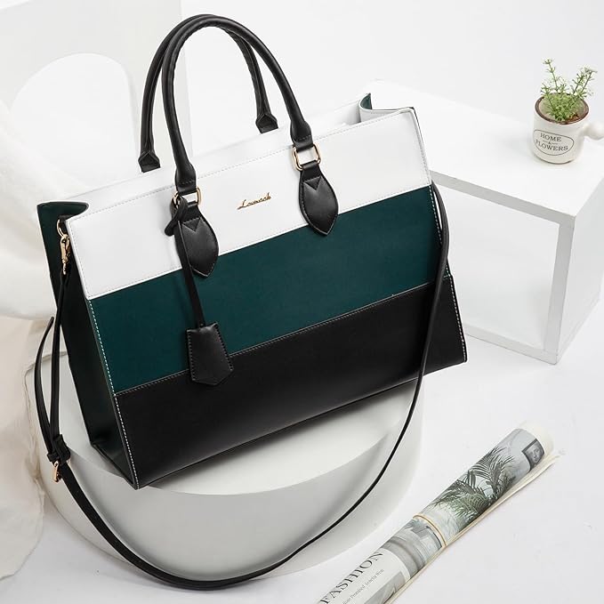 LOVEVOOK Laptop Tote Bag for Women, Work Totes Business Office Computer Briefcase with Clutch Purse