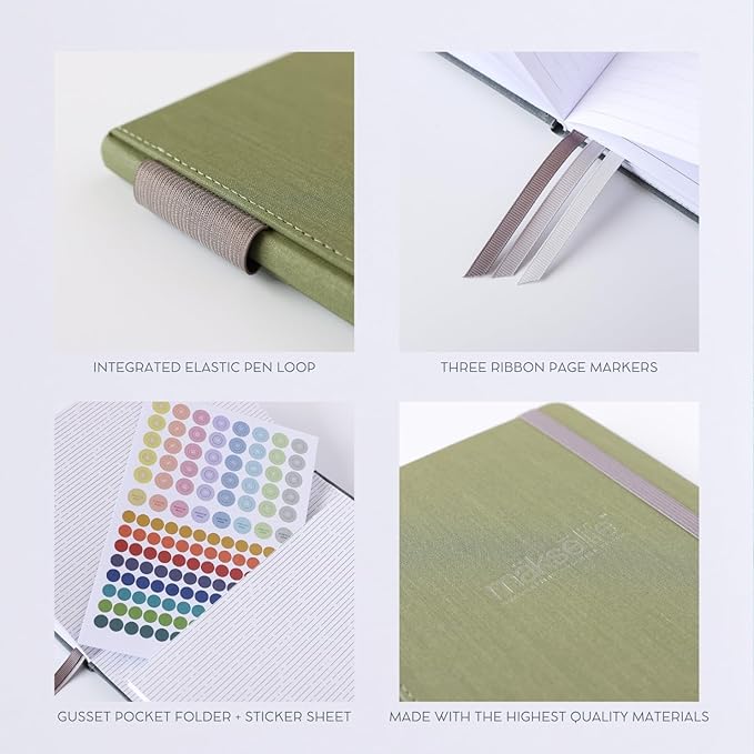 MäksēLife 90-Day Quarterly Planner - Entrepreneur Goal Setting & Project Management, Undated 3-Month Productivity Planner for Small Business Owners, Green