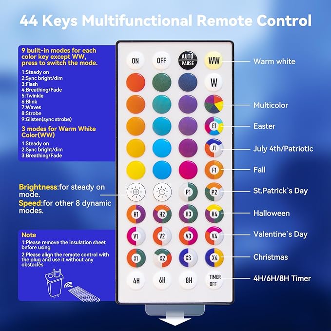 LitHome Color Changing Christmas String Lights, 35 Colors 66Ft 200 LED Christmas Lights Outdoor with Remote, Connectable Plug in RGB String Light for Xmas Tree Indoor Outside Party Holiday Decoration