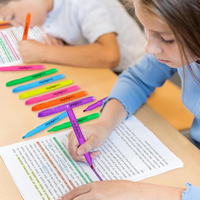 Highlighters, Chisel Tip Dry-Quickly Highlighter Markers, 300 Count-6 Assorted Colors Highlighters Bulk Pack for Adult Kids, Office Classroom Must Have, School Supplies for Teachers (2 Boxes of 150)