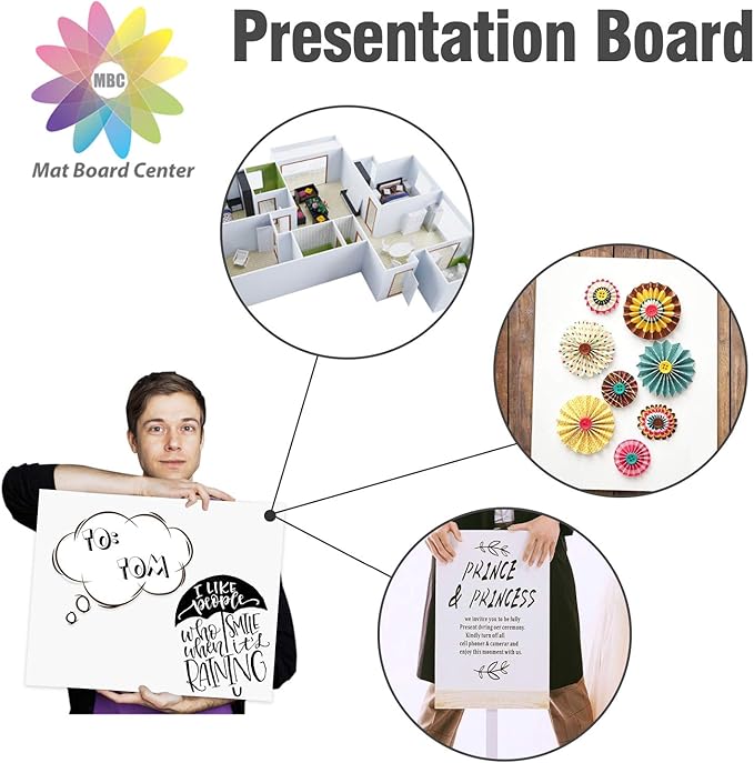 Mat Board Center, Pack of 10 Acid-Free Foam Boards, 11x14 inch White Foam Boards, 1/8" Thick
