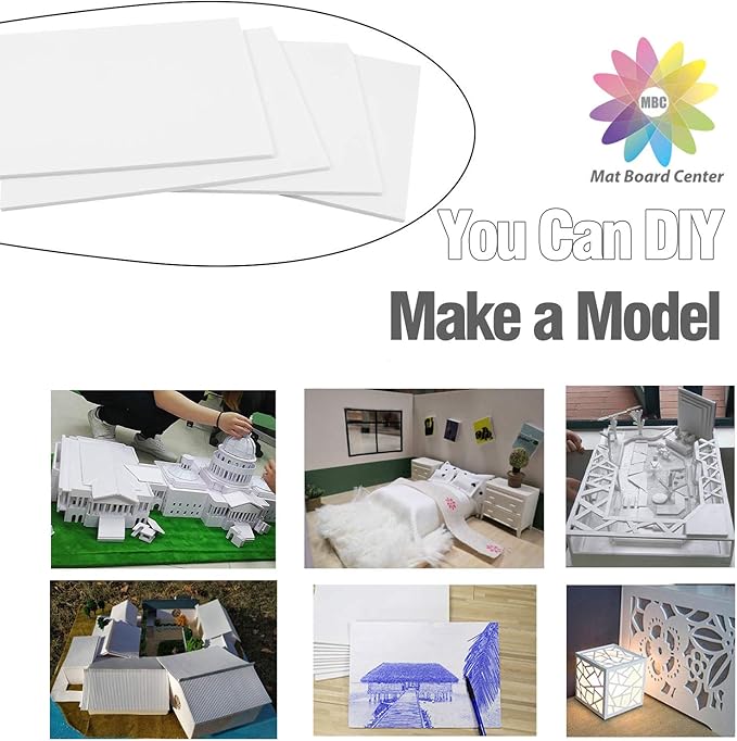 Mat Board Center, Pack of 10 Acid-Free Foam Boards, 20x24 inch White Foam Boards, 1/8" Thick