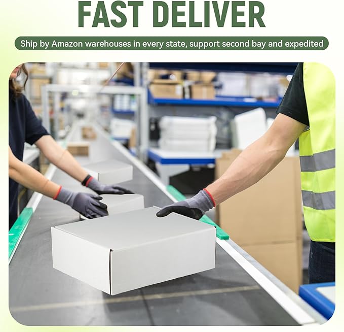 10 Pack 11"x8"x2" inch Small Shipping Boxes White Corrugated Cardboard Box for Small Business, Mailer, Shipping, and Packing