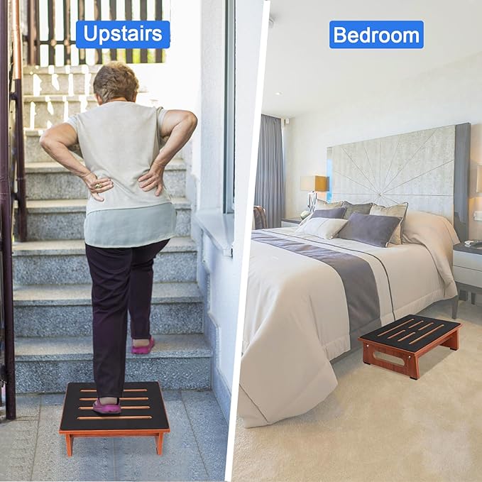 RayLove One Step Stool for Adults Seniors with Non-Slip Rubber Stepping Feet, Heavy Duty Platform Step Stools, 450 LB Portable Bed Steps for High Beds for Bathroom, Bedroom, Kitchen & Bedside Support