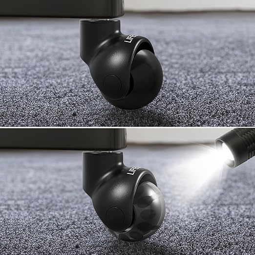 Lifelong Office Chair Wheels Rubber Replacement- 2 Inch Heavy Duty Rolling Chairs Casters for Hardwood Floors and Carpet, Set of 5, Desk Chair Wheels to Replace Office Chairs Mats- Universal