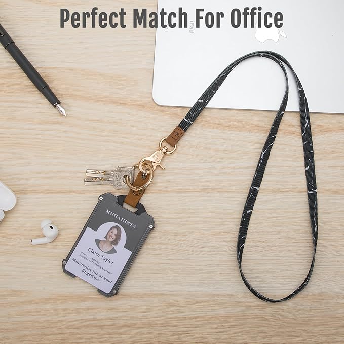 MNGARISTA Neck Lanyard for Keys, Floral Key Lanyard for Women, Durable ID Lanyards with Keyring and Clasp for ID Badges, School ID or Wallets, Minimalism