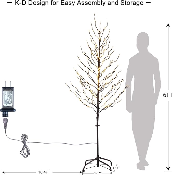 LIGHTSHARE 6FT 240L LED Star Light Tree, for Home Festival Party Christmas, Indoor and Outdoor Use, Warm White
