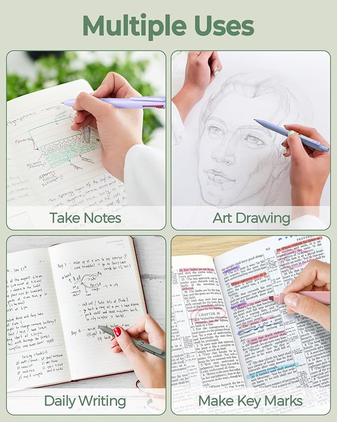 Four Candies 56 PCS Aesthetic School Supplies with Pencil Case, 6 Multicolor Pen, 12 Pastel Highlighters, 5 Gel Pens Black Ink, 9 Mechanical Pencils for Student Stationary Set Preppy Stuff (Green)