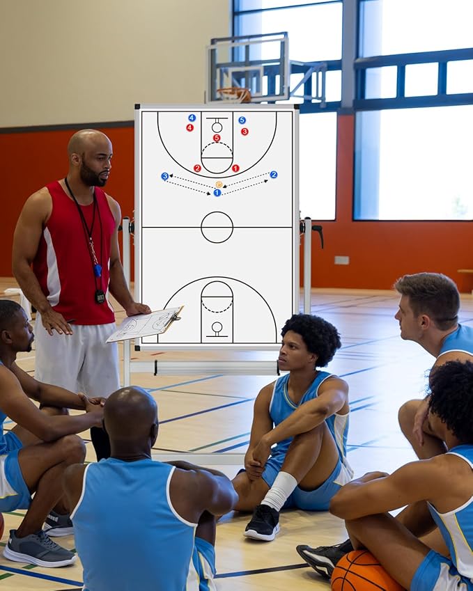 XBoard Rolling Moblie Whiteboard, 44x30 inches Double Sided Magnetic Dry Erase Board with Stand for Homeschool, Live Stream, Office, School (Calendar 44x30-Inch)