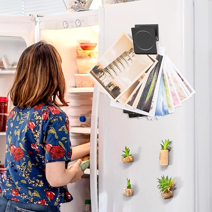 FINDMAG Extra Large Heavy Duty Magnetic Clips - 2.2 Inch, Lock Accessories, School Supplies, Strong for Classroom, Refrigerator, Whiteboard, Office (Black, 4 Pack)