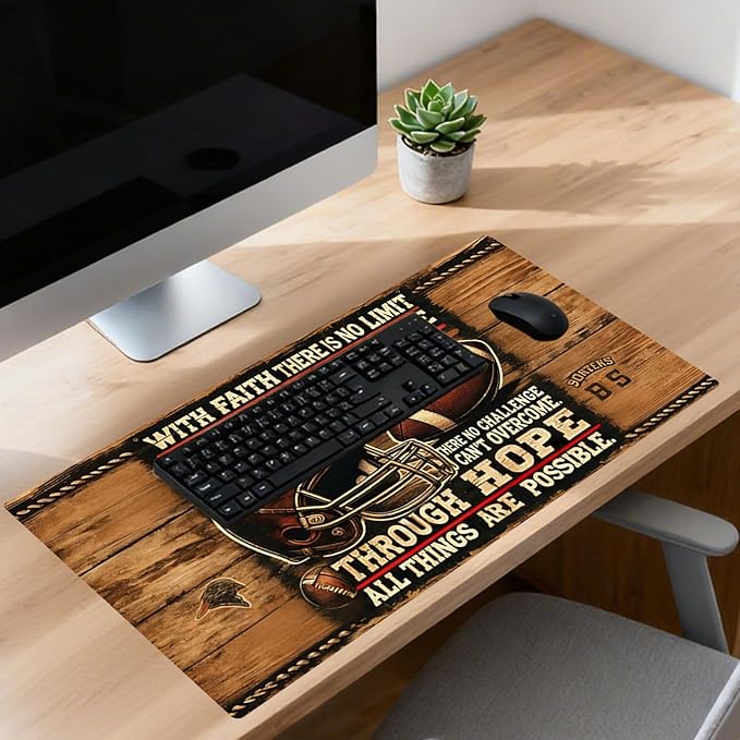 Nuxovilar Professional Large Mouse Pad & Computer Game Mouse Mat (35.4x15.7IN, Vintage Motorcycle Helmet Art) (90 * 40cm Vintage Motorcycle Helmet)