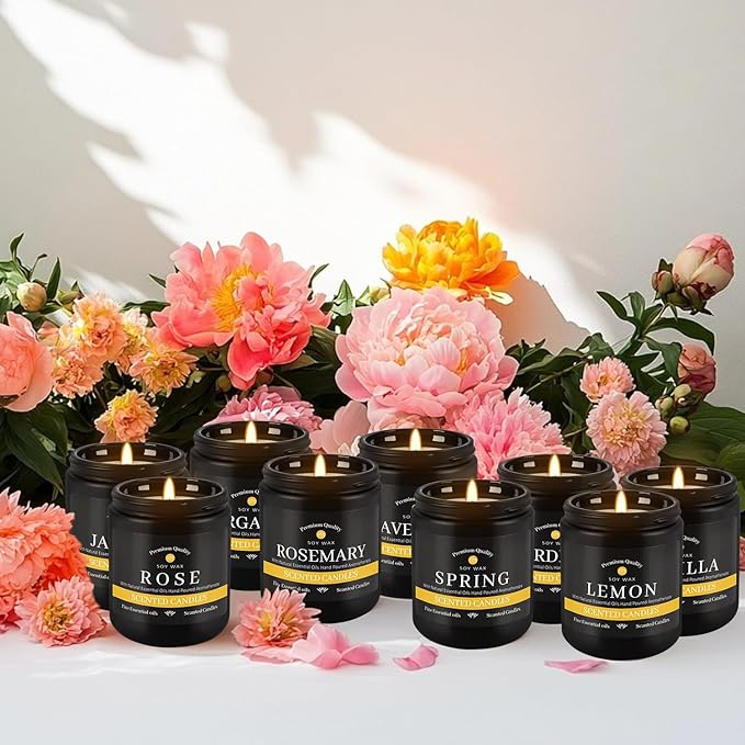 9Pack Candles for Home Scented, Aromatherapy Candles Gifts Set for Men Candles Set, 63 oz 450 Hour Long Lasting Candles,Gifts for Mens Birthday,Christmas,Thanksgiving Anniversary Present
