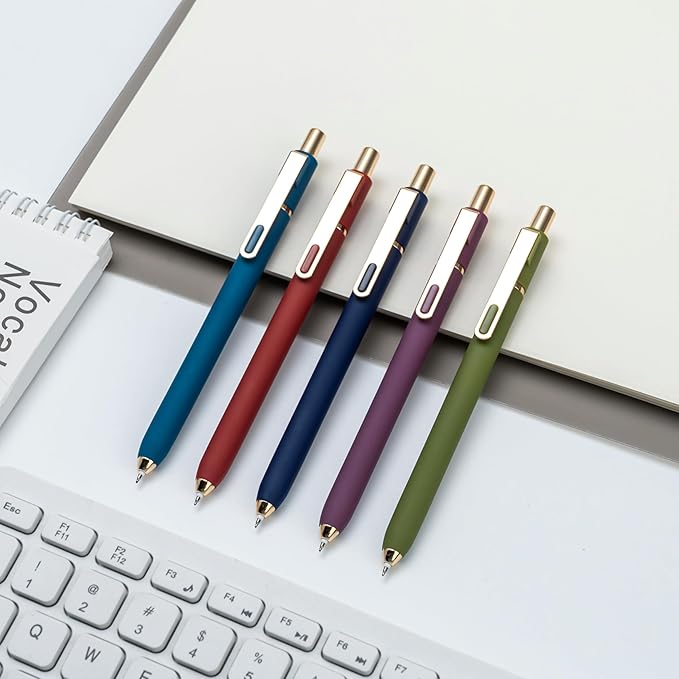 0.5mm Gel Pens Black Ink Gel Retractable Cute Pen for Smooth Writing School Office Supplies (Vintage 10-count)