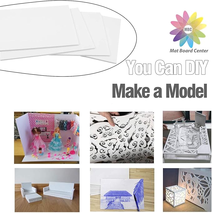 Mat Board Center, Pack of 10 Acid-Free Foam Boards, 12x16 inch White Foam Boards, 1/8" Thick