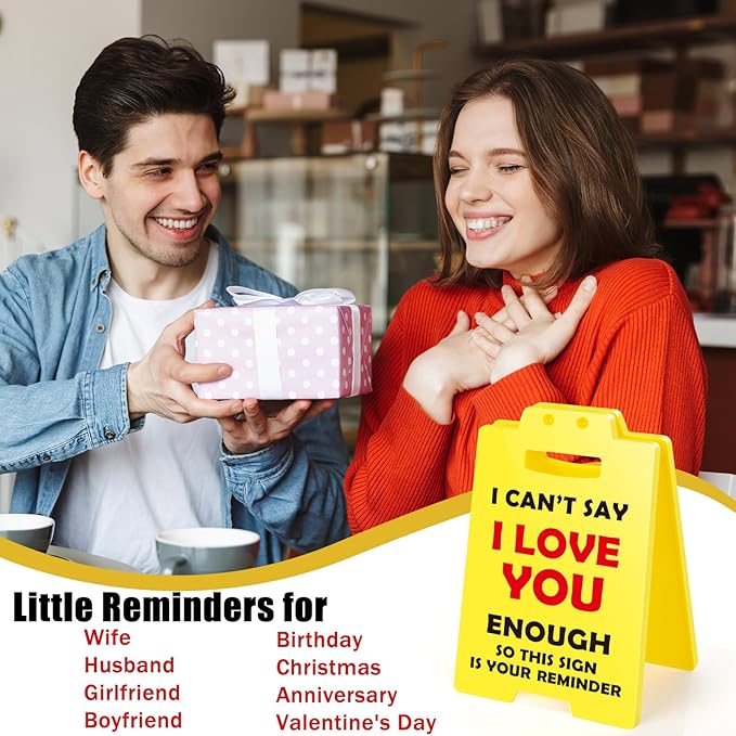 MBL Boyfriend Girlfriend Wife Husband Gifts, I Love You - Funny Cute Small Desk Sign for Couple Fiance Wife Husband Him Her Birthday Christmas Stocking Stuffers Valentine's Day Gifts