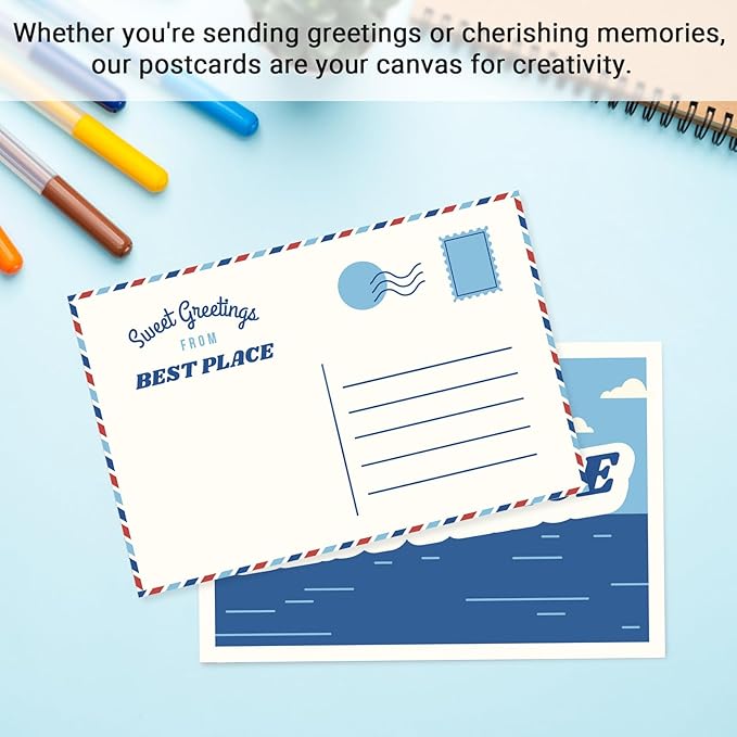 MaxGear Postcards for Mailing, 4" x 6" Cardstock Paper Postcard Paper, Blank Postcard Christmas Card, 300 GSM Thank You Postcards Printable Post Cards, 60 Pack White Blank Post Cards Bulk