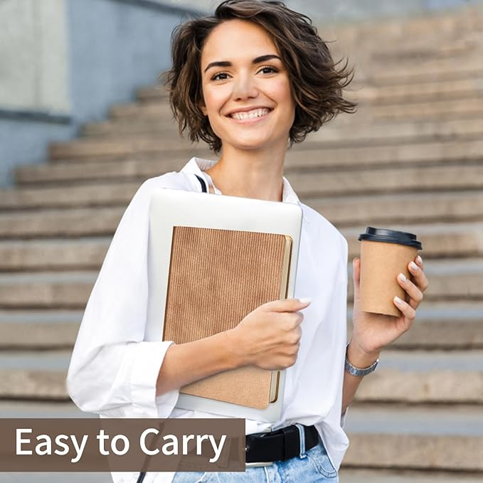 Lined Journal Notebook for Work College Ruled Note Book 7.2"x9.6" B5 PU Leather Daily Journaling 160 Pages for Women Men Writing Home School Supplies Business RoseGold