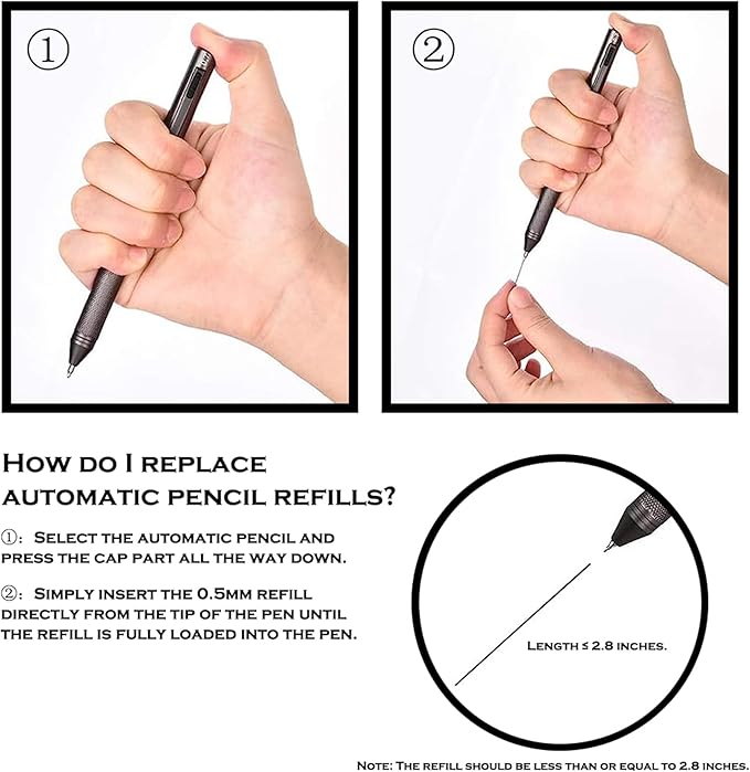 DUNBONG 4 in 1 Multicolor Pen, Metal Cased Multifunction Pen, 0.5mm Mechanical Pencil, Red, Blue, Black Ball Pens, 1-Count (Yellow)