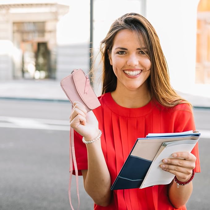 WONDERFUL FLOWER Card Holder, RFID Blocking, ID Holder with Lanyard for Men and Women, Dual Pockets, Badge Holder, Lanyard Wallet, Fabric Keychain ID Pouch, Black