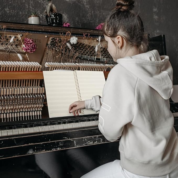 MAXCURY Blank Sheet Music Composition Manuscript Staff Paper Art Music Notebook Black 100 Pages 26x19cm (DJ)