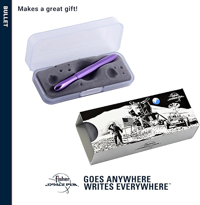 Fisher Space Pen Bullet Pen, Purple Haze, Ballpoint, Brass, Black Ink, Gift Box