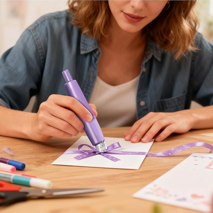 Double Sided Tape Roller - Retractable Adhesive Tape Dispenser, 4 Piece Sticky Scrapbook Set, Easy Application Heavy Duty Design, Excellent DIY Craft Tool, Home School Office Paper Card Photo