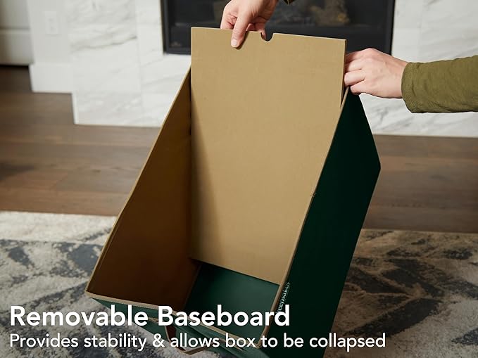 Covermates Keepsakes Christmas Light Storage Box - Carrying Handles, Sturdy Interior Walls - Holiday Storage, Green