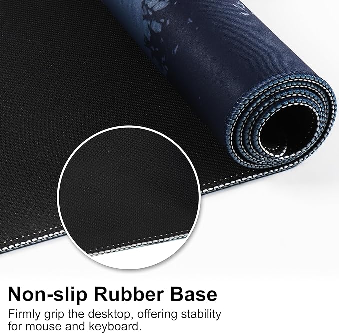 Large Gaming Mouse Pad & Extended XXL Computer Game Mouse Mat, Long Desk Pad with Stitched Edges for Keyboard,Home Office Gaming Work Big Desk Pad (35.4x15.7x0.12IN, 90x40CM),Style C