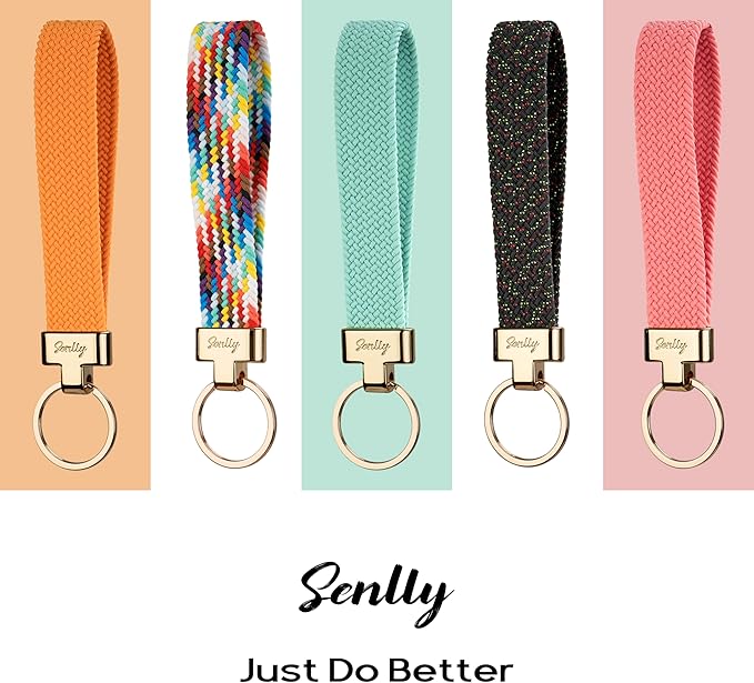 SENLLY Wristlet Lanyard, Stretchy Keychain Holder, Original Elastic Anti-Drop Design Keyring