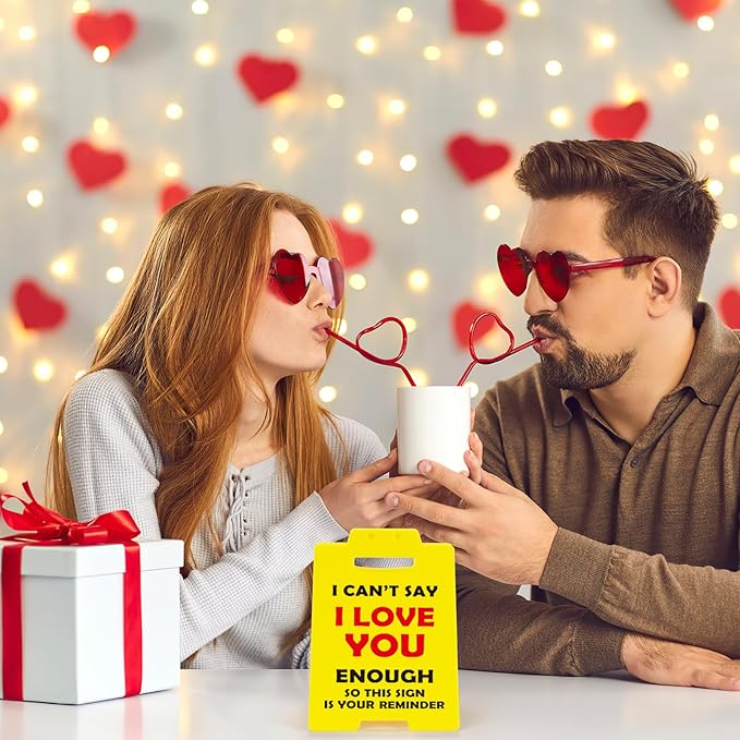 MBL Boyfriend Girlfriend Wife Husband Gifts, I Love You - Funny Cute Small Desk Sign for Couple Fiance Wife Husband Him Her Birthday Christmas Stocking Stuffers Valentine's Day Gifts